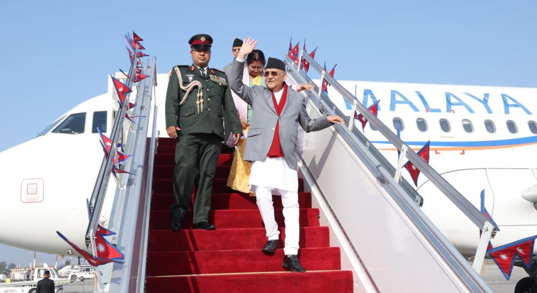 चीनबाट फर्किए प्रधानमन्त्री ओली