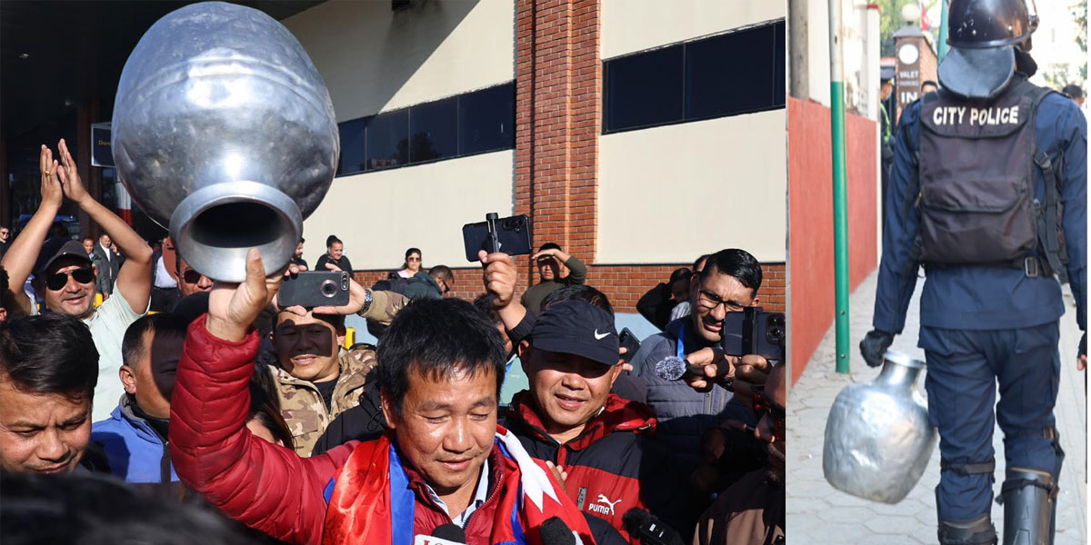 हर्क साम्पाङको रित्तो गाग्री प्रहरीले खोस्यो, खाली हात सिंहदरबार छिरे